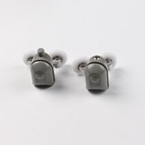 2 Roulettes Gris Plastique Double Haut et Bas - INVENTIV