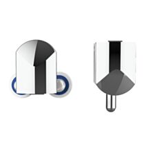 2 Roulettes Chrome Metal Double Haut et Simple Bas - INVENTIV