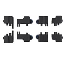 8 Roulettes Noir Plastique Double Haut et Bas - INVENTIV