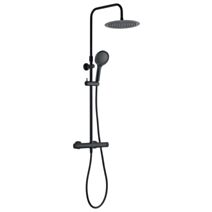 Combiné Douche de tête Ø25cm + Douchette Loma Noir - INVENTIV