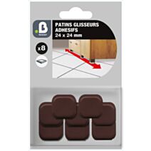 Patin glisseur marron 24x24 à coller - B RESIST