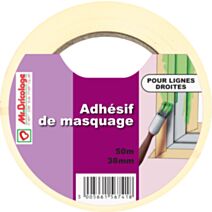 Adhésif masquage ligne droite beige 50mx38mm - B RESIST