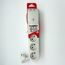 Multiprise 4 Prises 2P+T 16A Interrupteur 2 USB 1,50m Blanc - INVENTIV