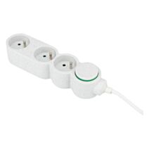 Multiprise 3 Prises 16A 1,5m Blanc - INVENTIV