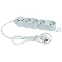 Multiprise 4 Prises 16A 1,5m Blanc - INVENTIV