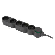 Multiprise 5 Prises 16A 1,5m Noir - INVENTIV