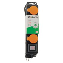 Multiprise 4 Prises Etanche 16A 1,5m HO5RRF Noir - INVENTIV