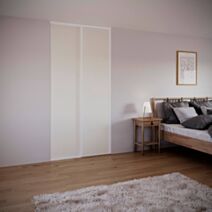 Porte de placard coulissante Blanc Architecte profil Blanc H.248,5xL.92,2cm - INVENTIV