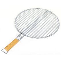 Grille Barbecue double ronde Ø37cm manche bambou - INVENTIV