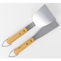 Spatule + grattoir pour plancha manche bambou - INVENTIV