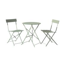 Table de balcon et 2 chaises de jardin Peps vert cactus - INVENTIV