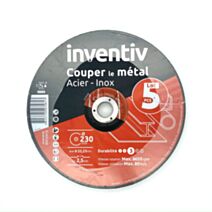 5 Disques Métal/Inox 230x2,5mm - INVENTIV