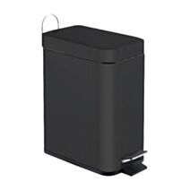 Poubelle salle de bain à pédale Mercure noir mat 5L - INVENTIV