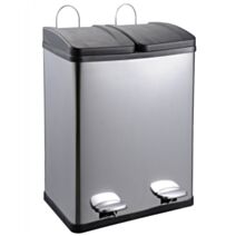 Poubelle de tri à pédale Neptune 2x30L Satin - INVENTIV