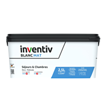 Peinture murs/plafonds bicouche Blanc mat 2,5L  - INVENTIV