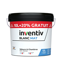 Peinture murs & plafonds bicouche blanc mat 10 L+20% - INVENTIV