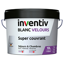 Peinture Séjours et Chambres Blanc supercouvrant Velours 10L  - INVENTIV