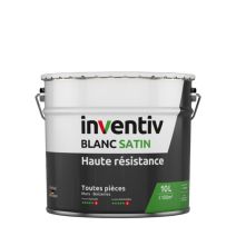 Peinture murs/plafonds haute résistance Blanc satin 10L  - INVENTIV