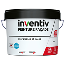 Peinture façade Murs lisses et sains Blanc 10L - INVENTIV