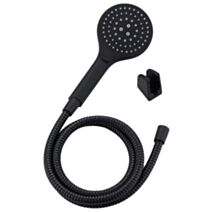 Duo douchette + support Coira noir mat 3 jets 1,5m PVC - INVENTIV