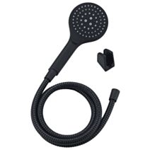 Duo douchette + support Coira noir mat 3 jets 1,5m PVC - INVENTIV