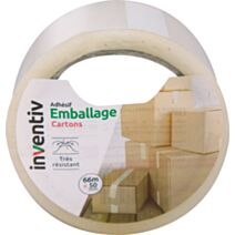 Ruban d'emballage transparant 66mx50mm - INVENTIV
