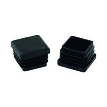 Set de 4 patins rentrants 37 x 37 mm plastique noir - INVENTIV