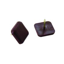 Set de 4 patins à clouer 24 x 24 mm plastique marron - INVENTIV
