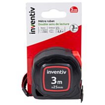 Mètre ruban Premium bi-matière 3m x 25 mm - INVENTIV