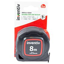 Mètre ruban Premium bi-matière 8m x 25 mm - INVENTIV