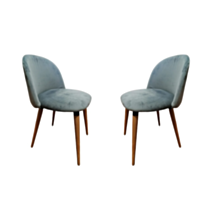 2 chaises en bois Alya velours gris - INVENTIV