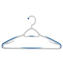 3 cintres Premium anti-glisse et anti-marque bleu/blanc - INVENTIV