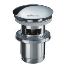 Bonde laiton design Quick-clac avec trop plein et corps de bonde court - INVENTIV                