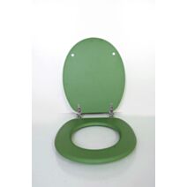 Abattant WC en bois MDF Noa frein de chute déclipsable kaki mat - INVENTIV