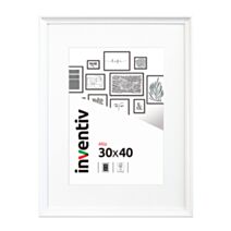 Cadre photo Mia profilée blanc 30x40cm - INVENTIV