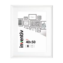 Cadre photo Mia profilée blanc 40x50cm - INVENTIV