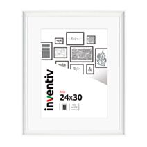 Cadre photo Mia profilée blanc 24x30cm - INVENTIV