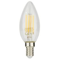 3 ampoules Filament LED Flamme Transparent E14 470Lm 40W 2700K Blanc chaud - INVENTIV