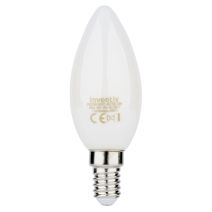 3 ampoules Filament LED Flamme Opaque E14 470Lm 40W 2700K Blanc chaud - INVENTIV