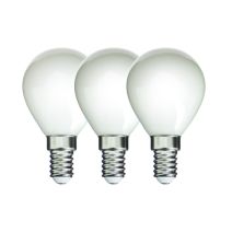3 ampoules Filament LED P45 Opaque E14 470Lm 40W 2700K Blanc chaud - INVENTIV