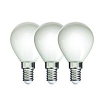 3 ampoules Filament LED P45 Opaque E14 470Lm 40W 2700K Blanc chaud - INVENTIV