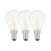 3 ampoules Filament LED P45 Opaque E27 470Lm 40W 4000K Blanc neutre - INVENTIV