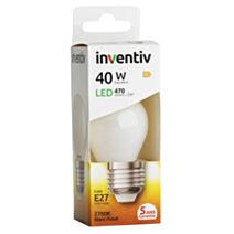 Ampoules Filament LED P45 Opaque E27 470Lm 40W 2700K Blanc chaud - INVENTIV