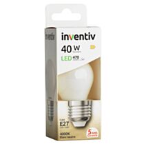 Ampoules Filament LED P45 Opaque E27 470Lm 40W 4000K Blanc neutre - INVENTIV
