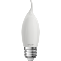 Ampoule Filament LED Flamme Coupe vent Opaque E27 470Lm 40W 2700K Blanc chaud - INVENTIV