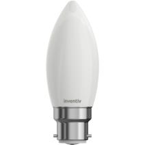 Ampoule Filament LED Flamme Opaque culot B22 470Lm 40W 4000K Blanc neutre - INVENTIV