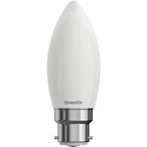 Ampoule Filament LED Flamme Opaque culot B22 470Lm 40W 4000K Blanc neutre - INVENTIV