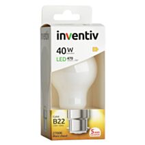 Ampoule Filament LED A60 Opaque culot B22 470Lm 40W 2700K Blanc chaud - INVENTIV