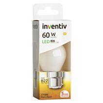 Ampoules Filament LED P45 Opaque culot B22 806Lm 60W 2700K Blanc chaud - INVENTIV