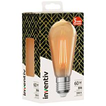 Ampoule LED Filament Edison ambré E27 806Lm 60W Blanc chaud - INVENTIV